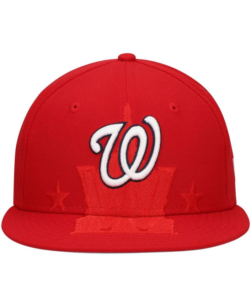 Men's Red Washington Nationals Shadow Logo 59FIFTY Fitted Hat