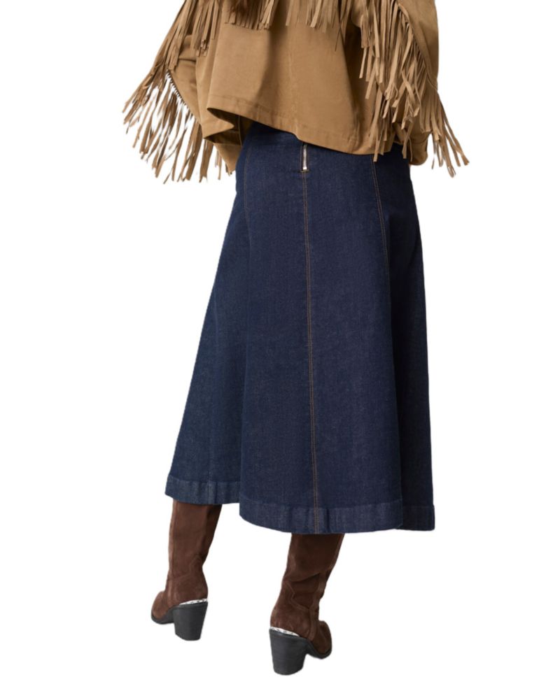 Women's Rayne High-Waisted A-Line Midi Denim Skirt