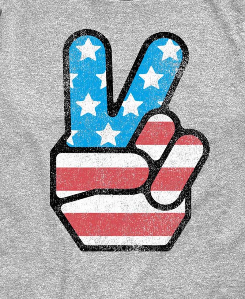 Boys' Toddler 2T-5T USA Flag Peace Short-Sleeve Graphic T-Shirt