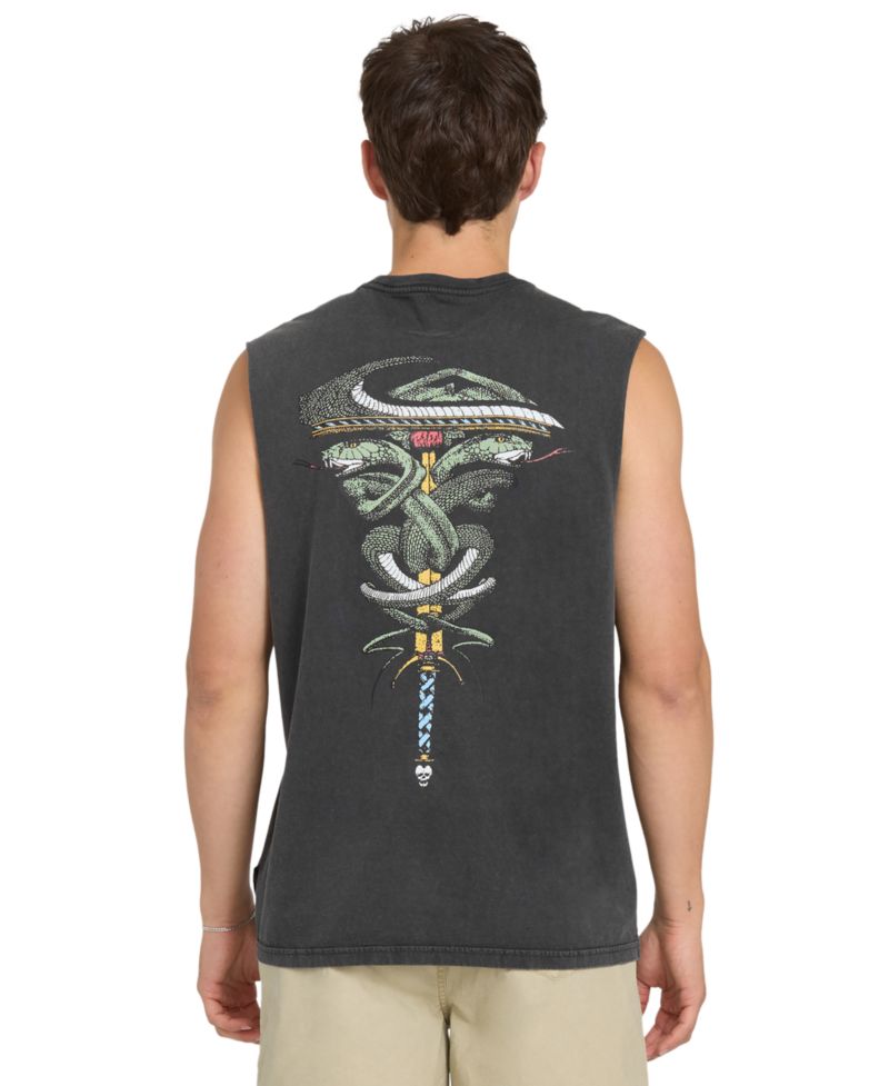 Men's Acid-Wash Sleeveless Tank Top