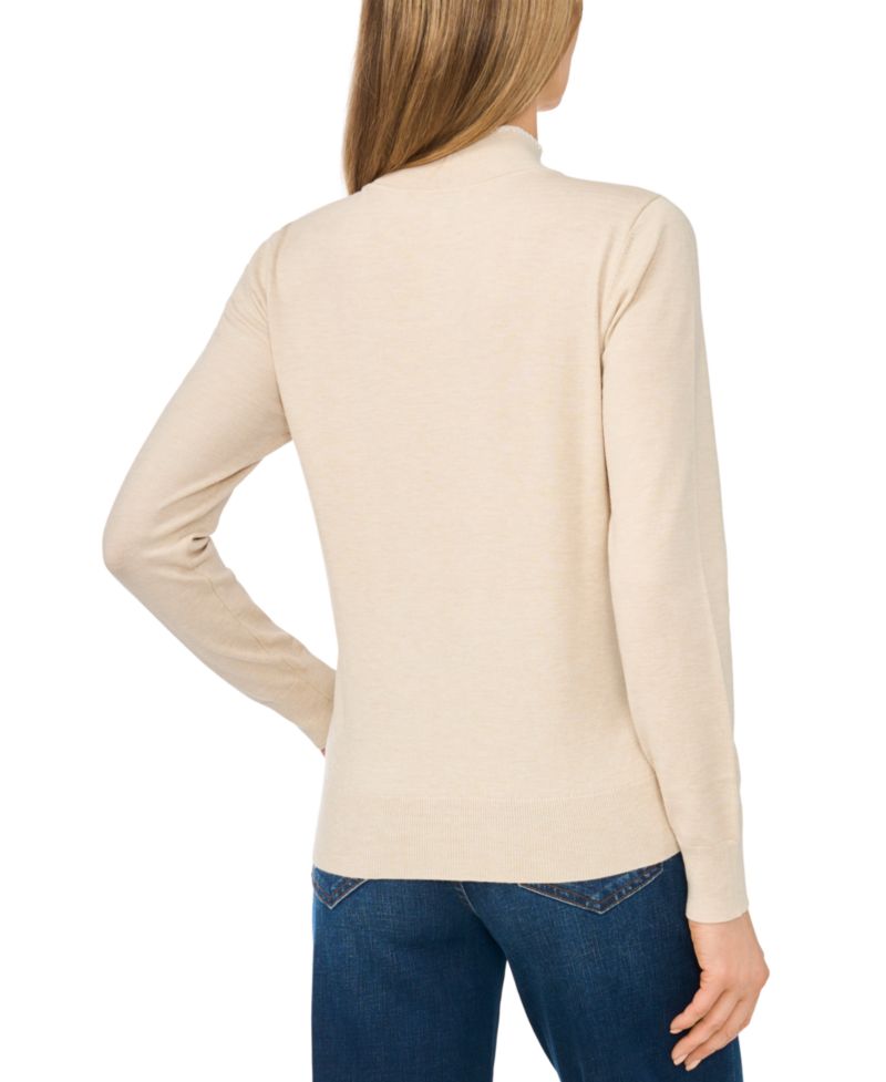 Women's Scarf Tie Neck Sweater