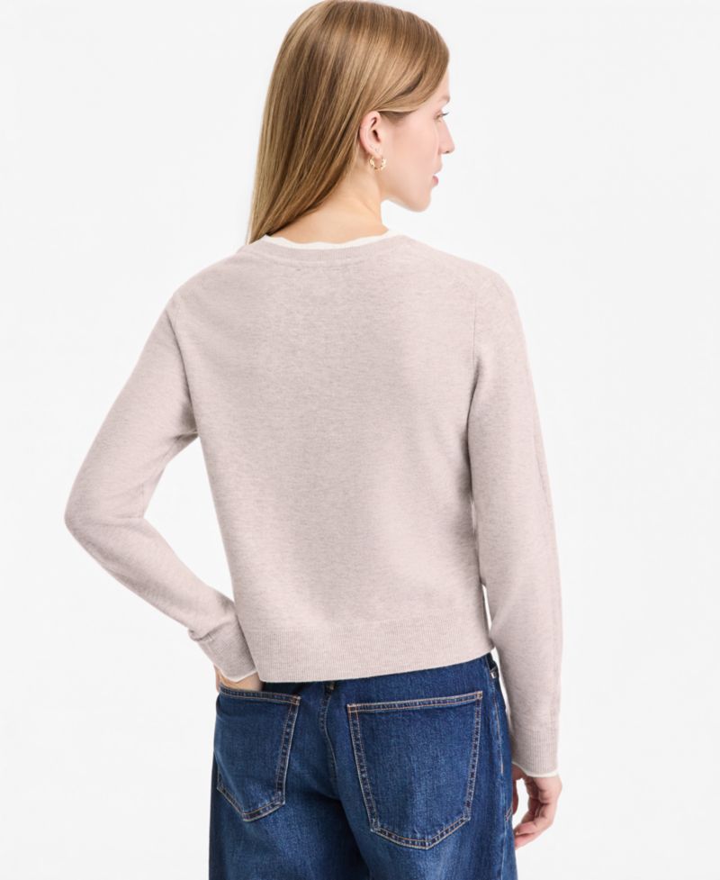 Women's Long-Sleeve Scallop-Trim Cora Cardigan