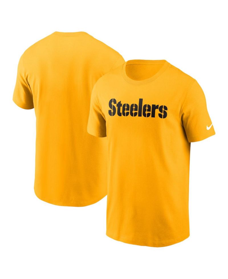 Men's Gold Pittsburgh Steelers Primetime Wordmark Essential T-Shirt