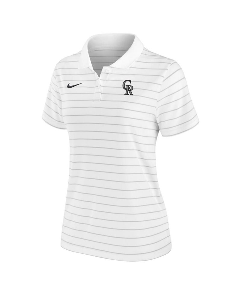 Women's White Colorado Rockies Authentic Collection Victory Performance Polo Shirt