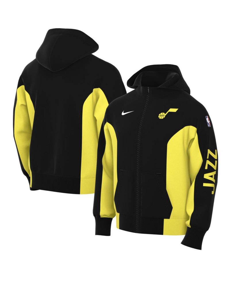 Men's Black Utah Jazz 2023/24 Authentic Showtime Full-Zip Hoodie
