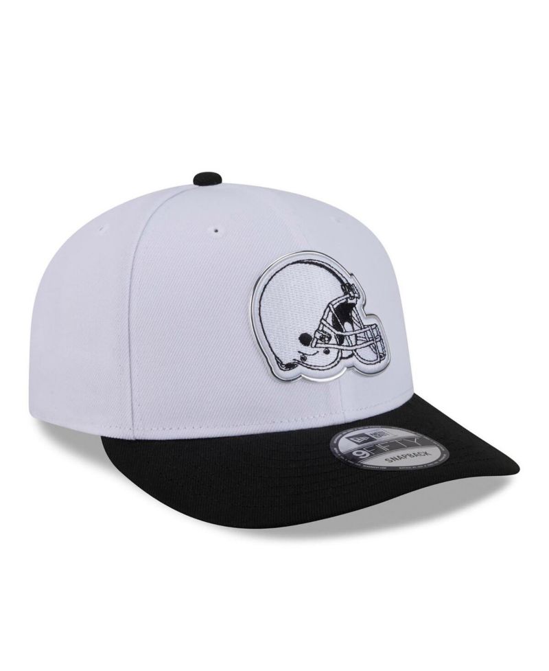Men's White/Black Cleveland Browns 2026 NFL Draft Pre-Curved 9FIFTY Snapback Hat