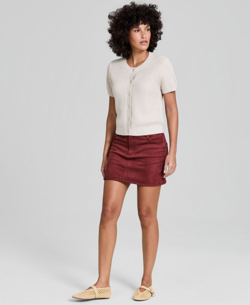 And Now This Women's Crewneck Button-Front Cardigan