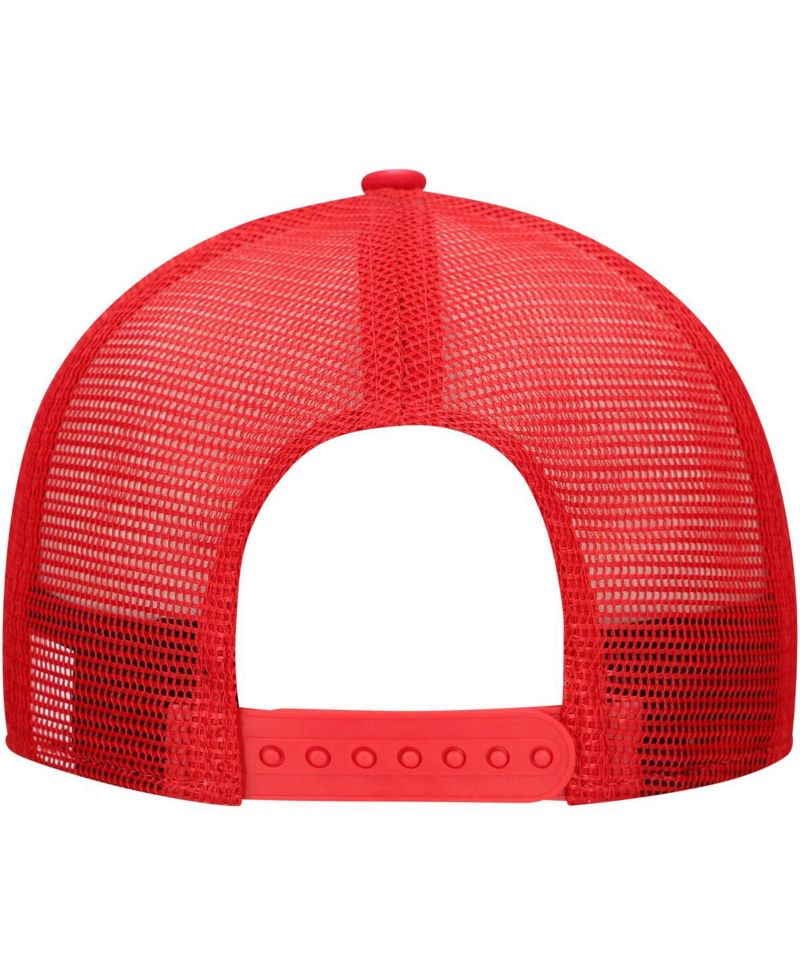 Men's Red Los Angeles Angels Labeled 9SEVENTY Stretch-Snap Adjustable Hat