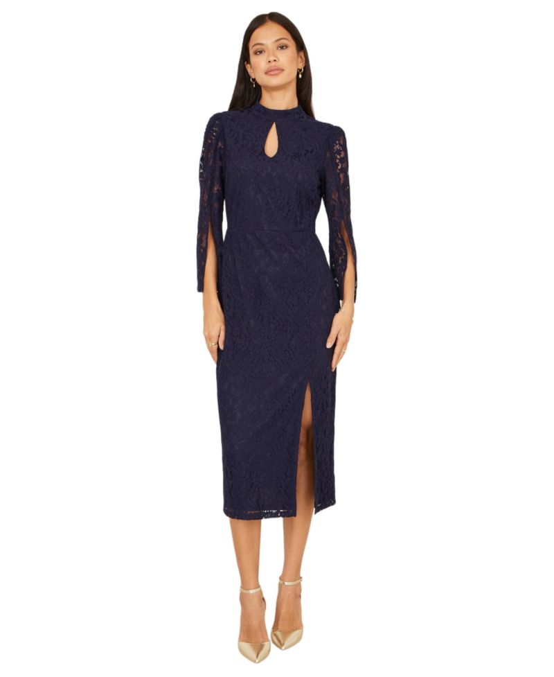 Women's Lace Fitted Midi Dress