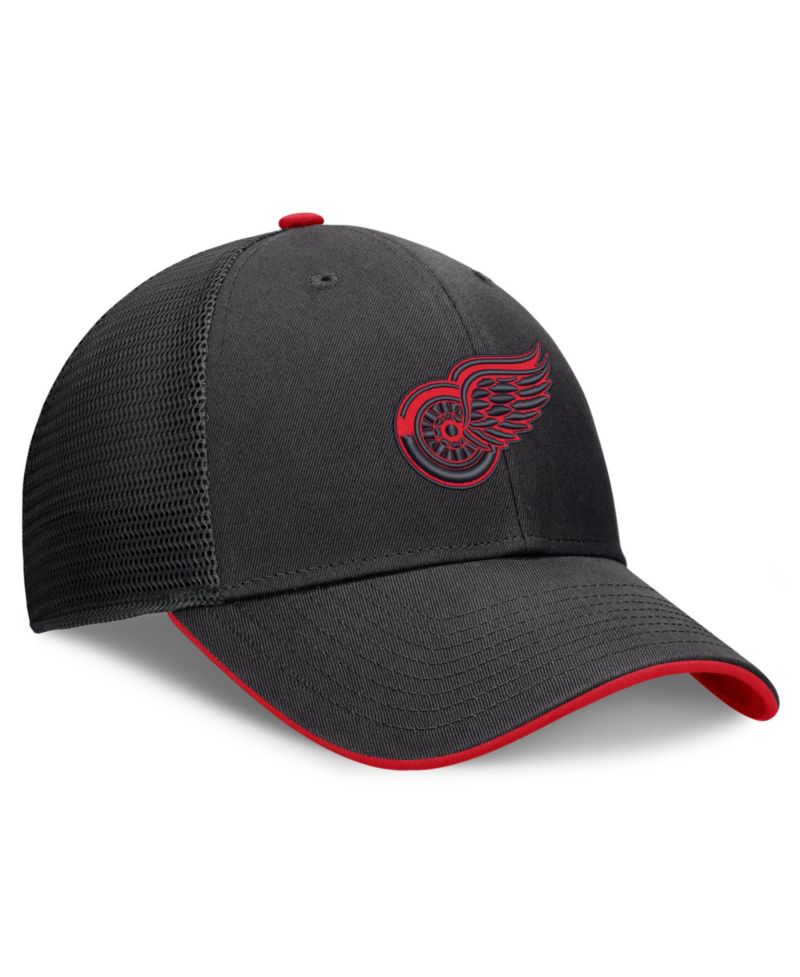 Men's Black Detroit Red Wings Fundamental Limits Trucker Adjustable Hat
