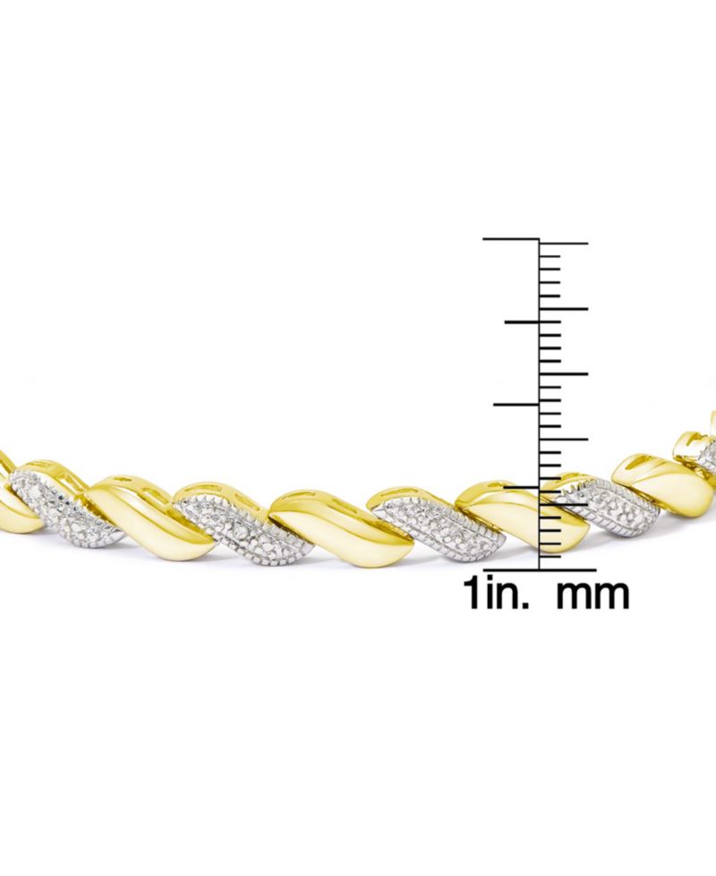 Diamond Accent San Marco Link Bolo Adjustable Bracelet in Silver Plate, Gold Plate or Rose Gold Plate