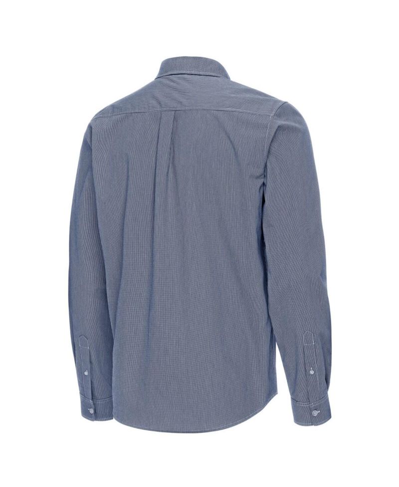 Men's Navy Notre Dame Fighting Irish Porter Woven Tri-Blend Long Sleeve Button-Down Shirt