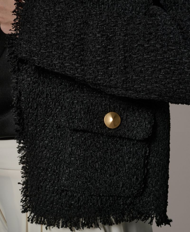 Petite Open-Front Long-Sleeve Jacket