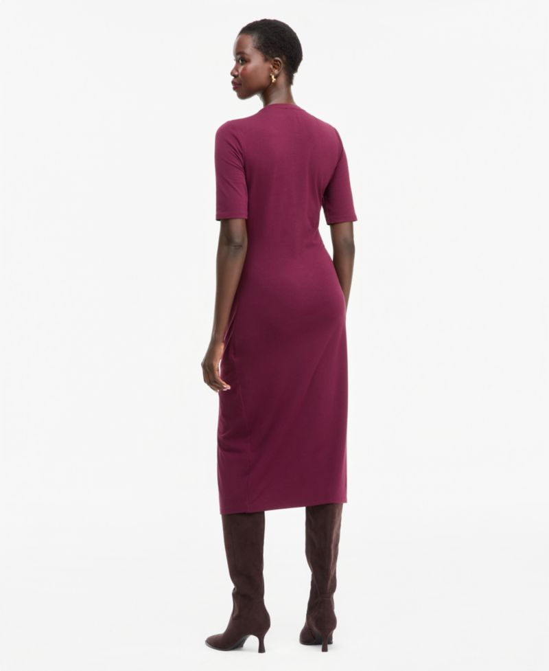 I.N.C. Women's Front-Slit Short-Sleeve Midi Dress