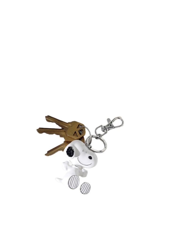 Snoopy Keychain, Silver-Tone Enamel Bag Charm