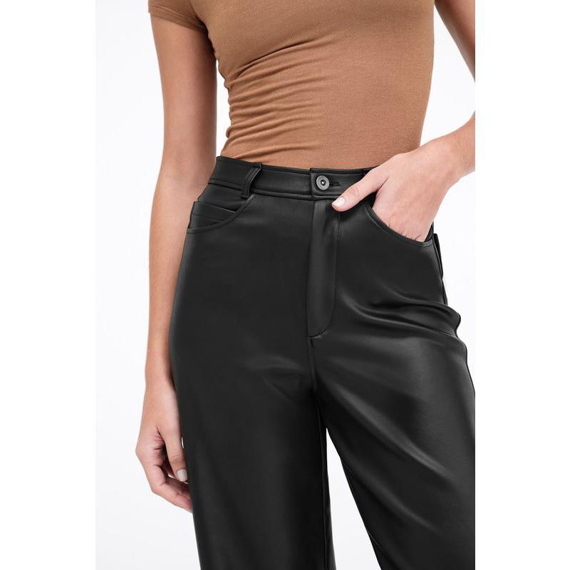 Women's Julien High-Waisted Wide-Leg Faux Leather Pants