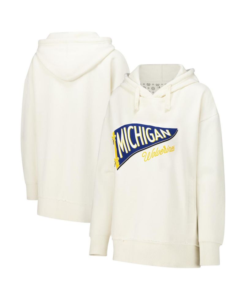 Women's Cream Michigan Wolverines Marni Pullover Hoodie