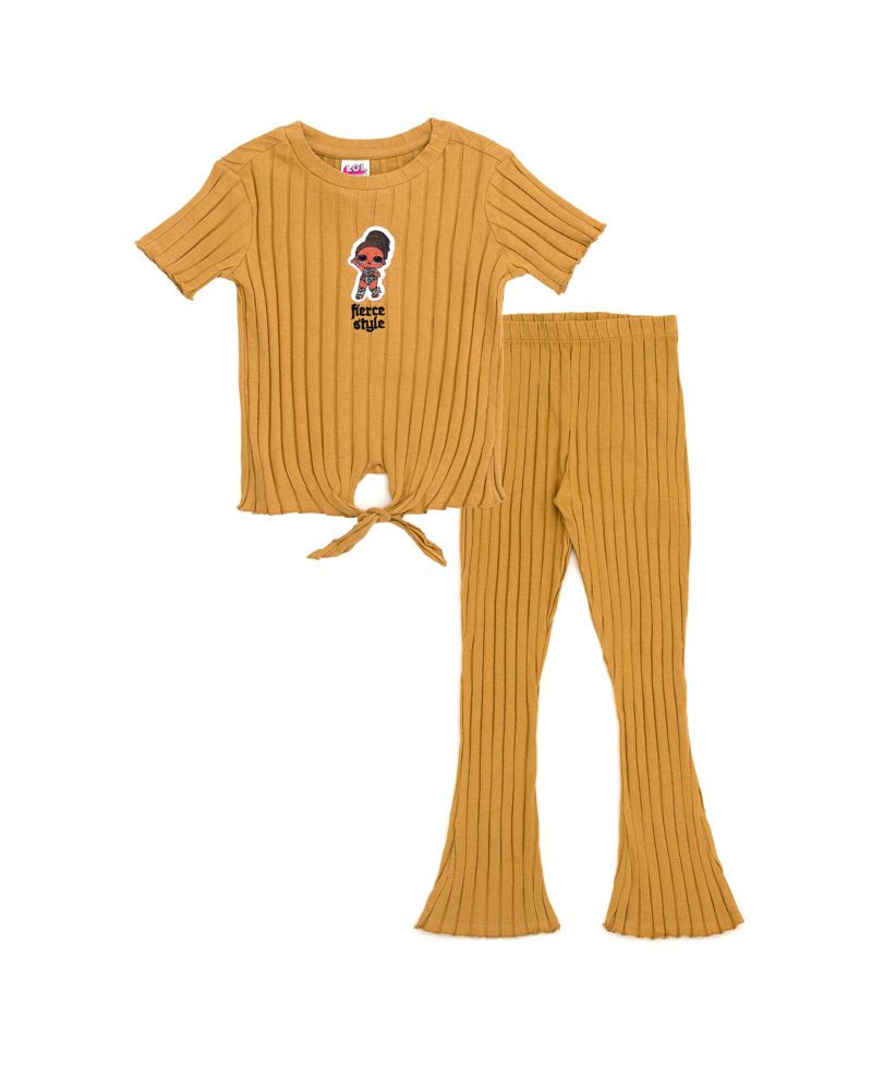 Little Girls Fierce T-Shirt and Flare Pants Outfit Set