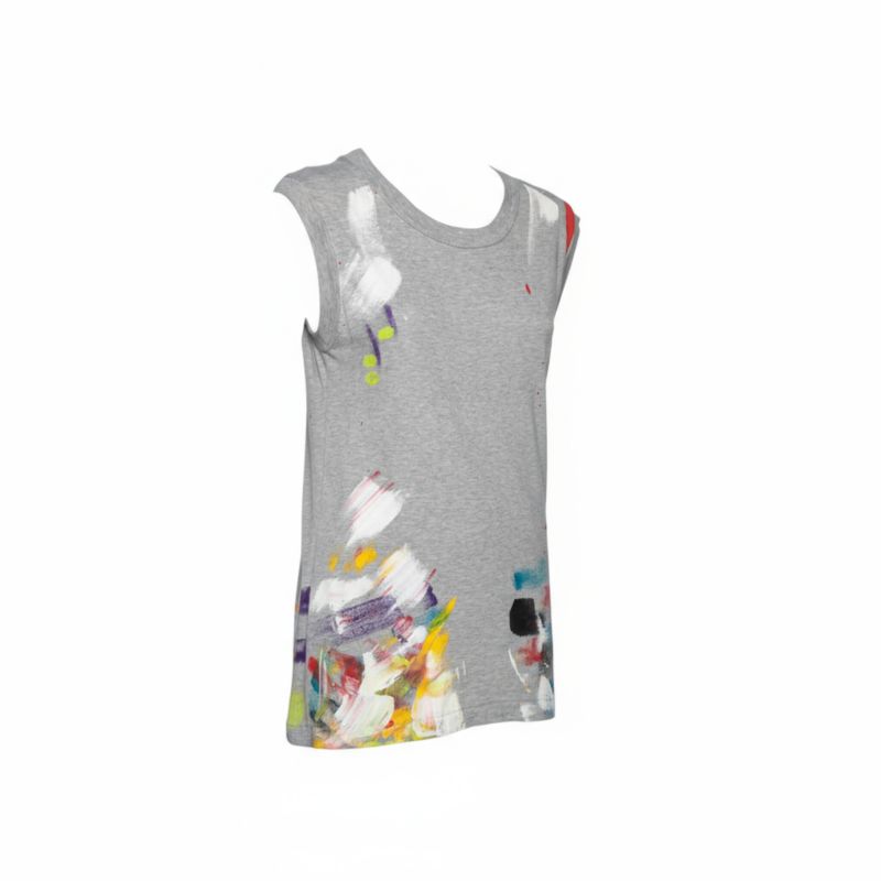 Women's Pre-Owned Dolce and Gabbana Grey Limited Edition Hand Painted Top