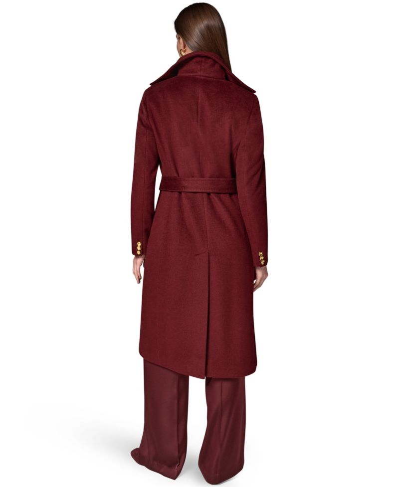 Women's Belted Wrap Wool-Blend Coat