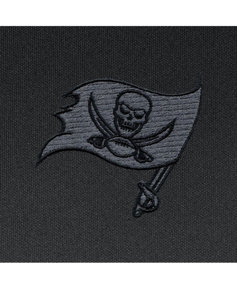Men's Charcoal Tampa Bay Buccaneers Tonal Logo Tribute Quarter-Zip Pullover Sweatshirt