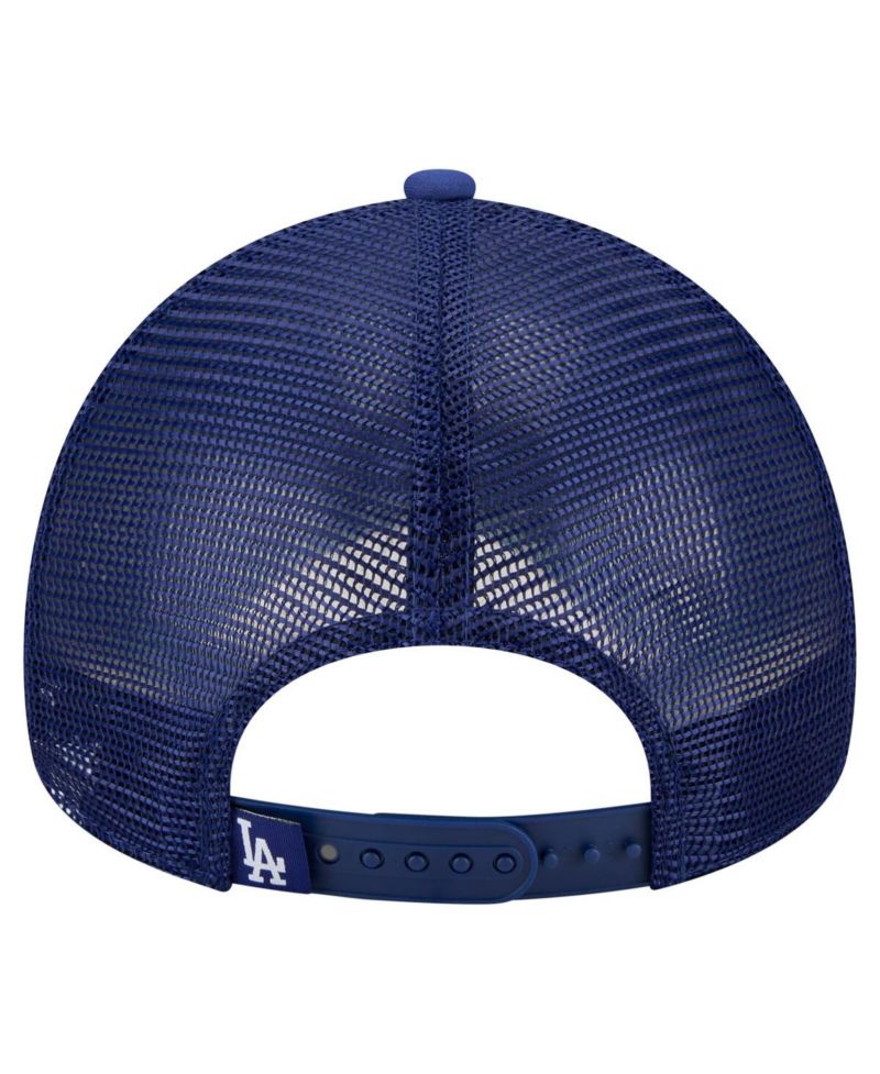 Men's White/Royal Los Angeles Dodgers Trucker A-Frame 9FORTY Adjustable Hat