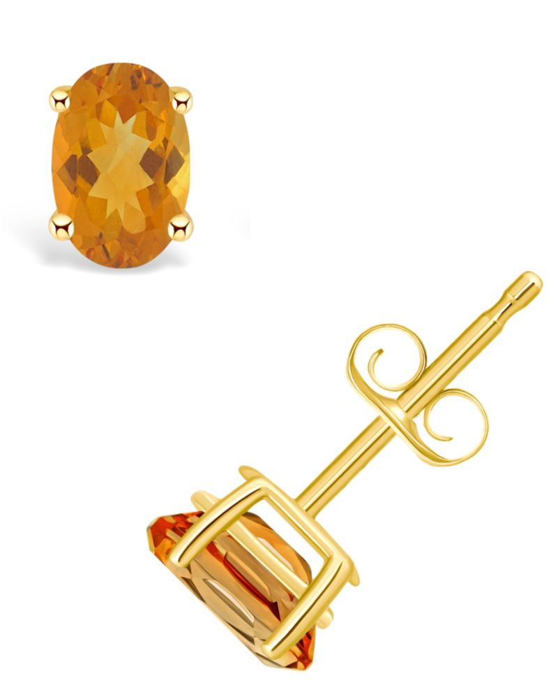 Citrine (7/8 ct. t.w.) Stud Earrings in 14K Yellow Gold or 14K White Gold
