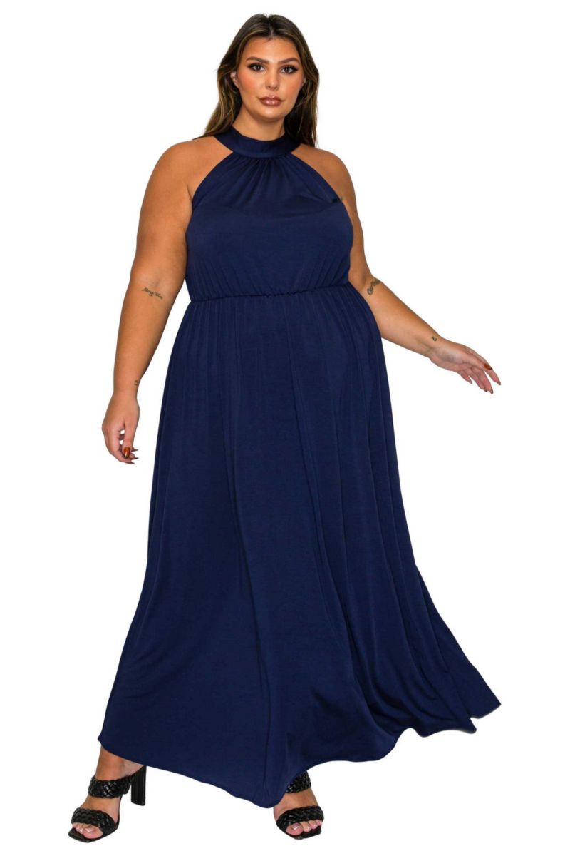 Plus Size Cassia Halter Neck Dress