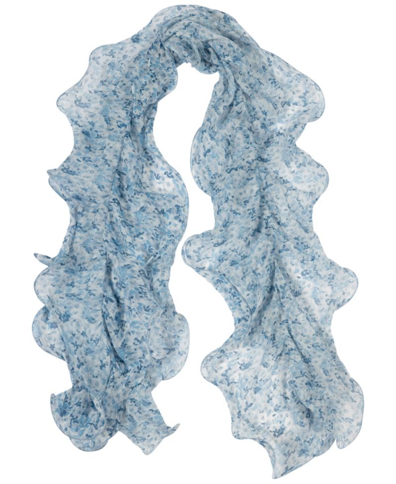 Floral Double Ruffle Scarf