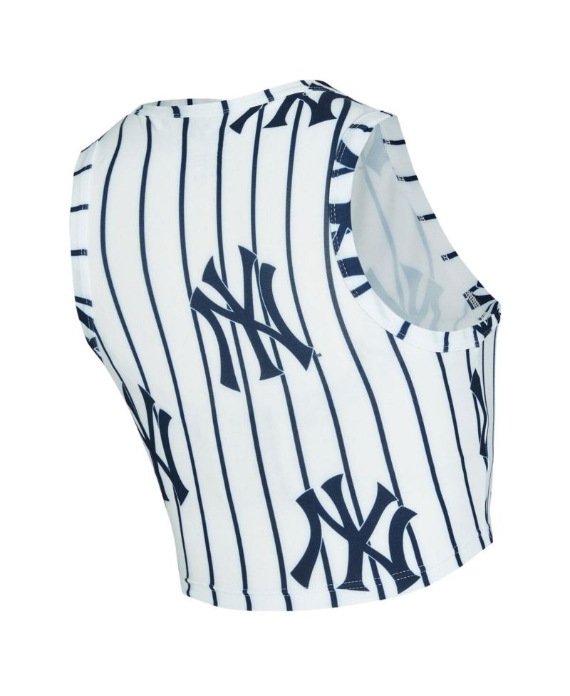 Women's 2-Piece White New York Yankees Pinstripe Record Tank and Shorts Set