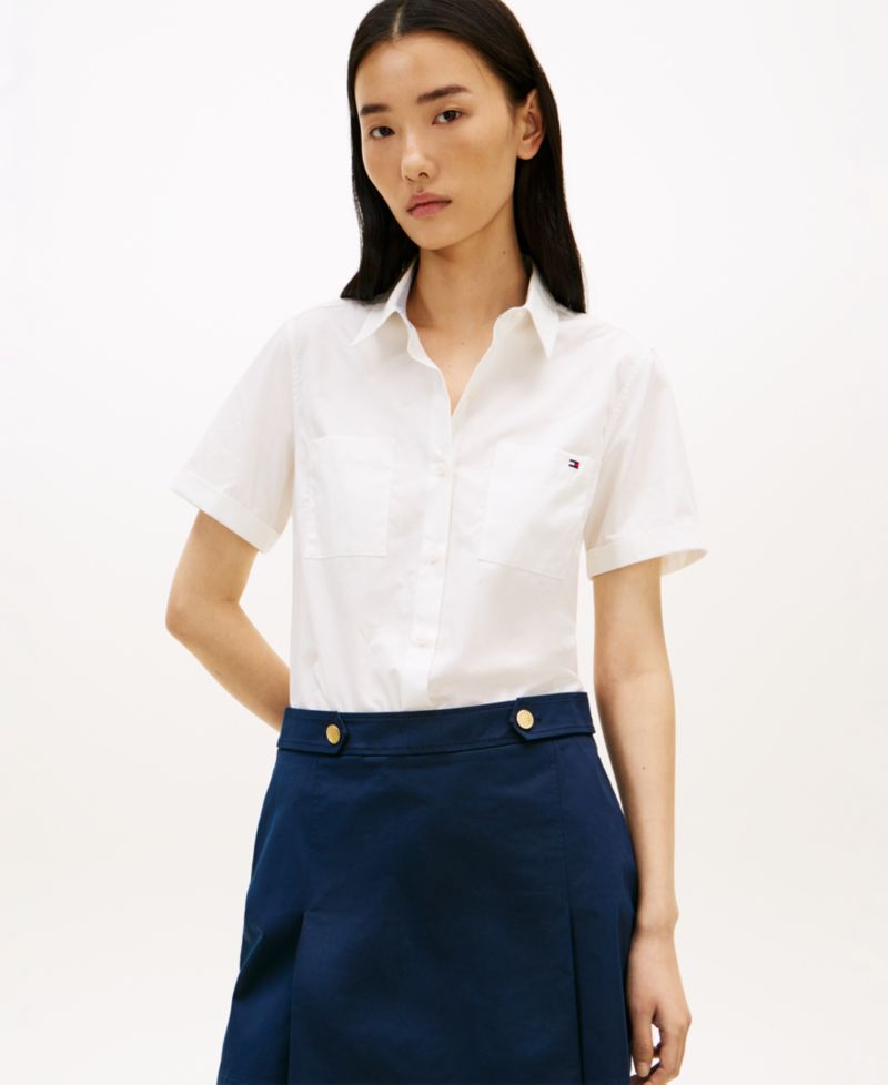 Women's Classic Poplin Short-Sleeve Shirt