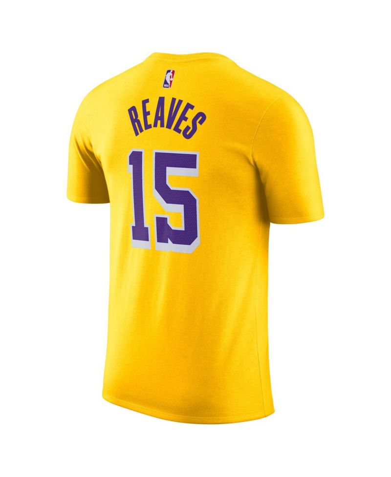 Men's Austin Reaves Gold Los Angeles Lakers Icon Edition Name & Number T-Shirt
