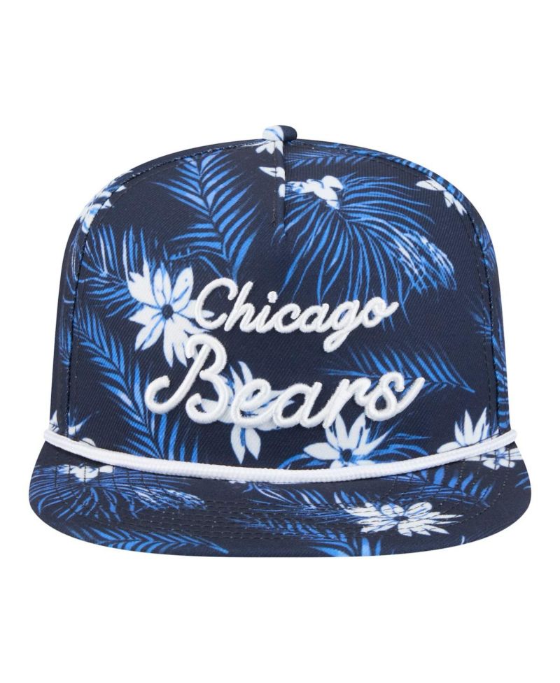 Men's Navy Chicago Bears Palm Print A-Frame 9FIFTY Snapback Hat