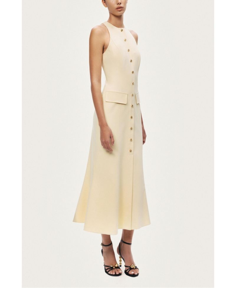 Women's Sleeveless Button-Front Midi Dress