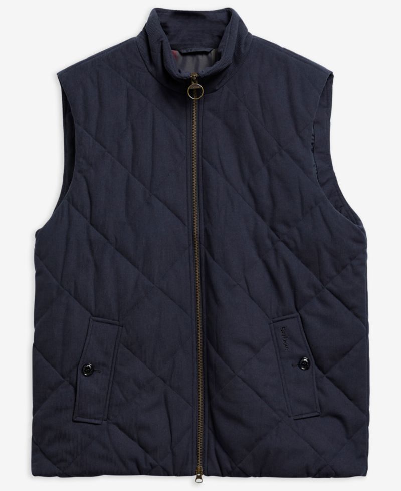 Men's Corden Quilted Tartan-Trim Vest