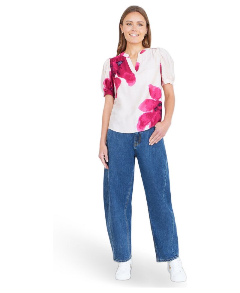 Women's Watercolour Viscose Floral Top