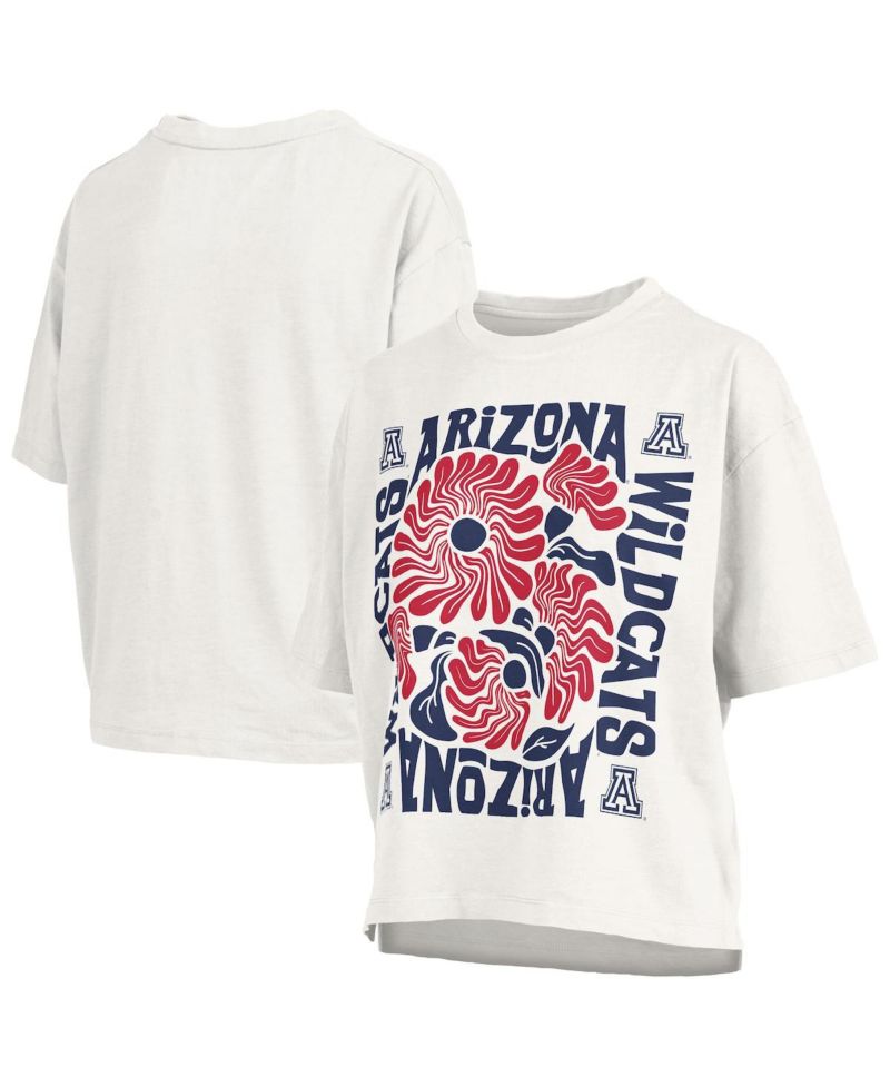 Women's White Arizona Wildcats Elena Oversized Slub T-Shirt