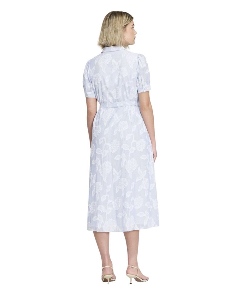 Women's Mariah Tie Waist Floral Short-Sleeve Midi Shirt Dress