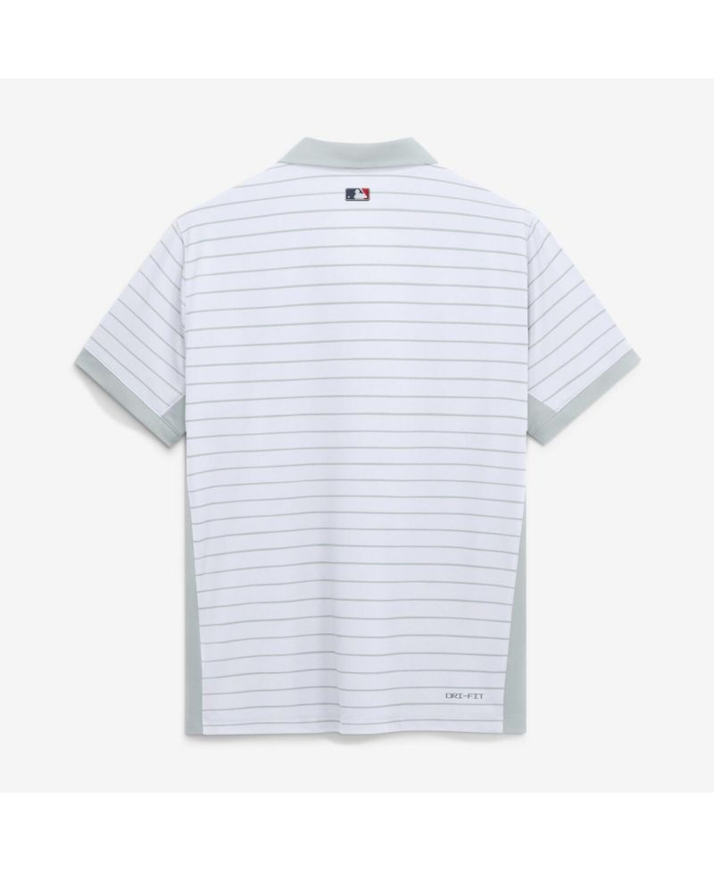 Men's White Boston Red Sox Authentic Collection Striped Victory Dri-FIT Polo Shirt