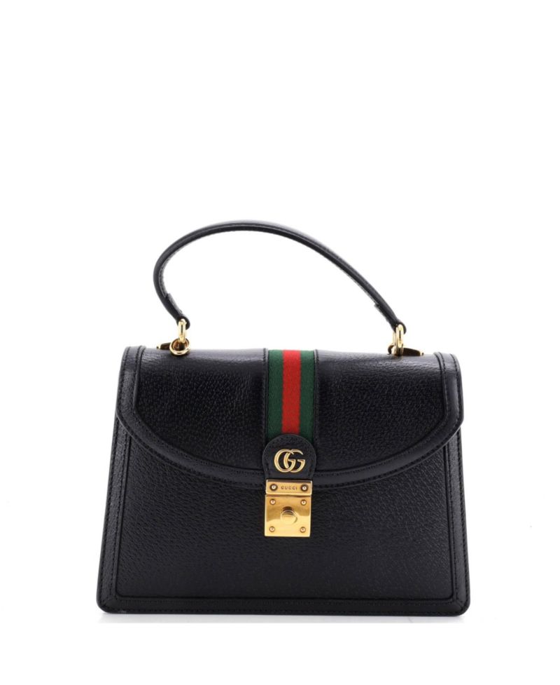 Small Ophidia Flap Top Handle Bag Leather