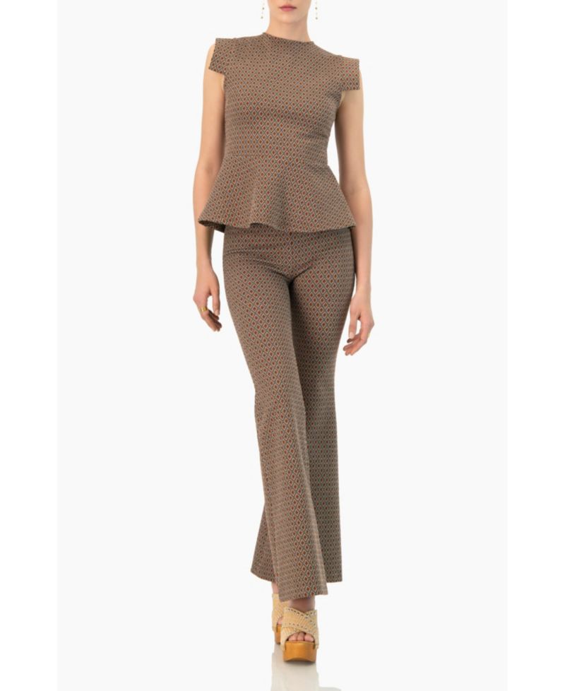 Women's Geometric Jacquard Flared Pants