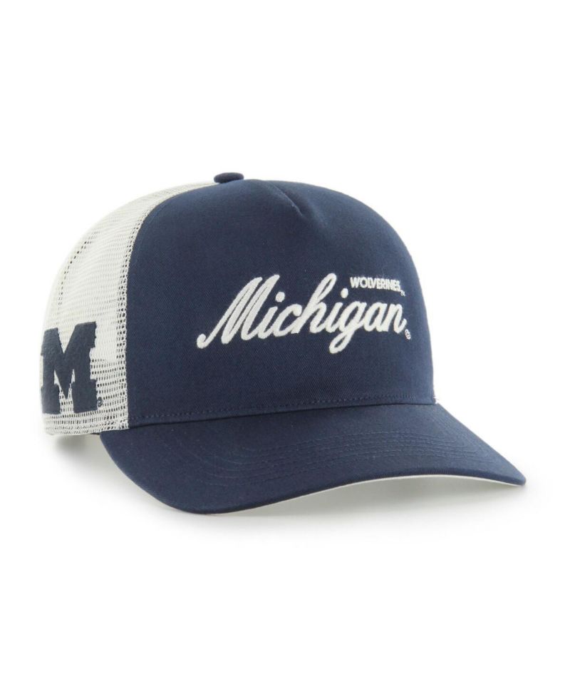 Men's and Women's Navy Michigan Wolverines Contemporary Basics Foundation Trucker Hitch Adjustable Hat