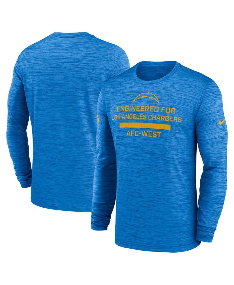 Men's Powder Blue Los Angeles Chargers Sideline Velocity Performance Long Sleeve T-Shirt