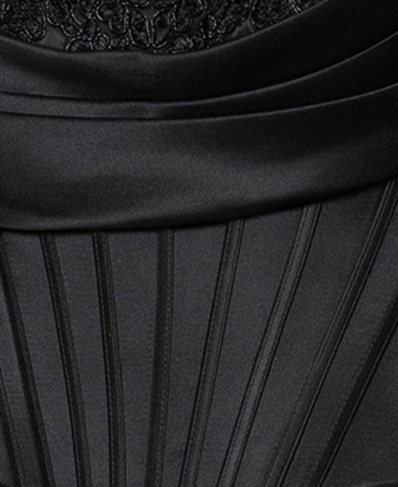 Juniors' Sweetheart Chiffon Tiered Lace-Up Back Corset Ball Gown