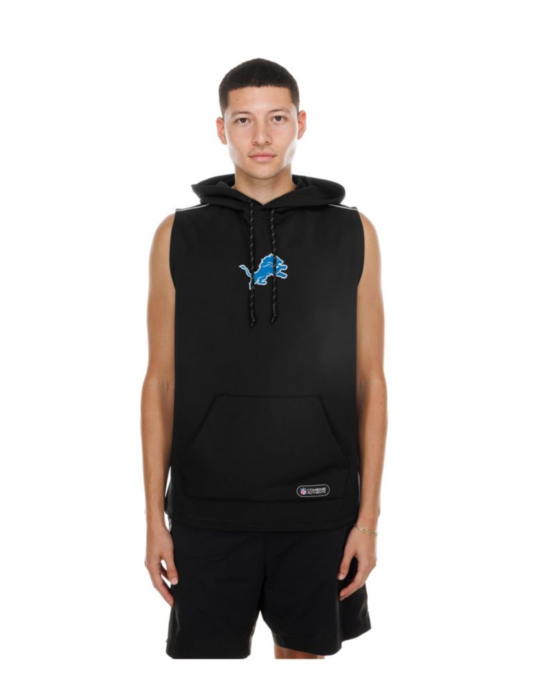 Men's Detroit Lions Combine Sleeveless Hooded Pullover Hoodie