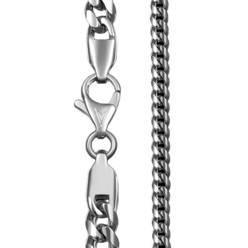 Men's Micro Cuban Chain 2.2mm Silver 22in Chain