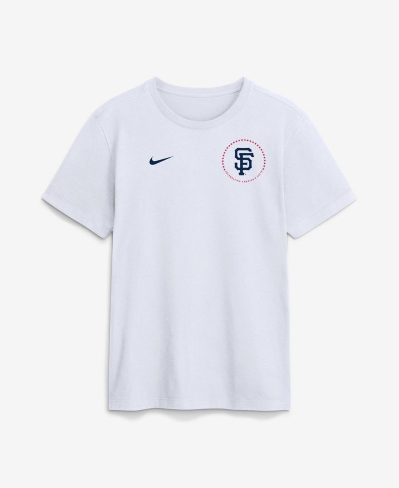 Men's White San Francisco Giants Celebrating America's 250th Logo T-Shirt