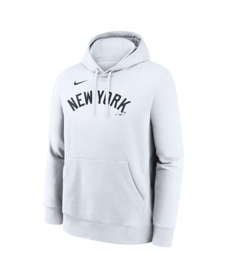 Men's White New York Yankees Dri-Fit Club Hoodie