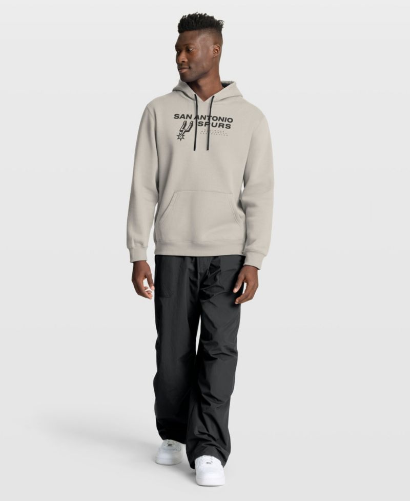Men's Off White San Antonio Spurs Crossover Collection Blocked Shot Premium Pullover Hoodie