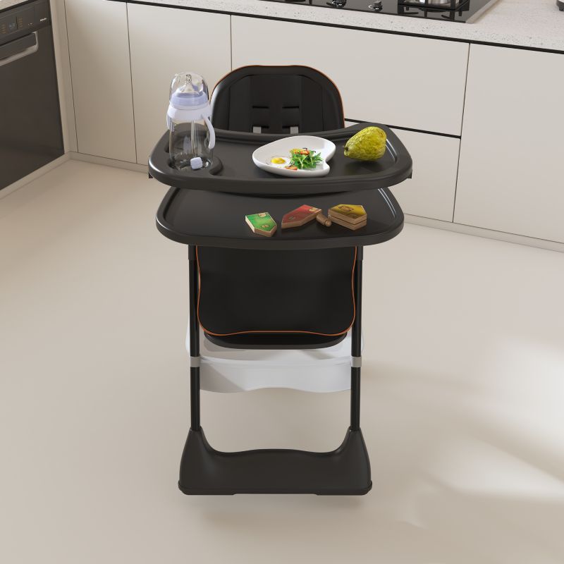 Adjustable Baby High Chair - Portable Feeding Seat (Black)